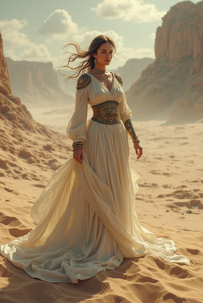 Very beautiful Mars goddess, Dress in the style of ancient Greece, whole body