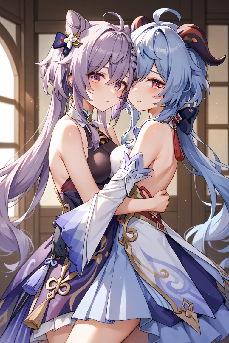 Two beautiful girls,lily,hug,Hug,comfort,Patting the head,4K,8K,Highest quality