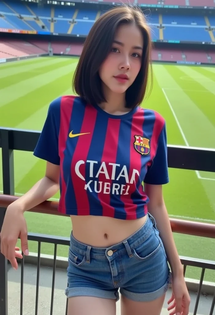 Wear the player version of the Barcelona football jersey