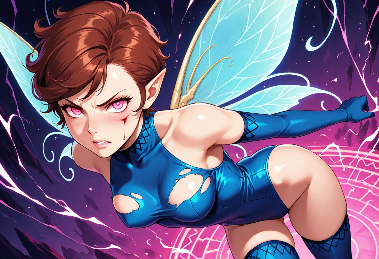 masterpiece, best quality, SMTPixie, red hair, fairy wings, fairy <lora:SMTPixie:1>