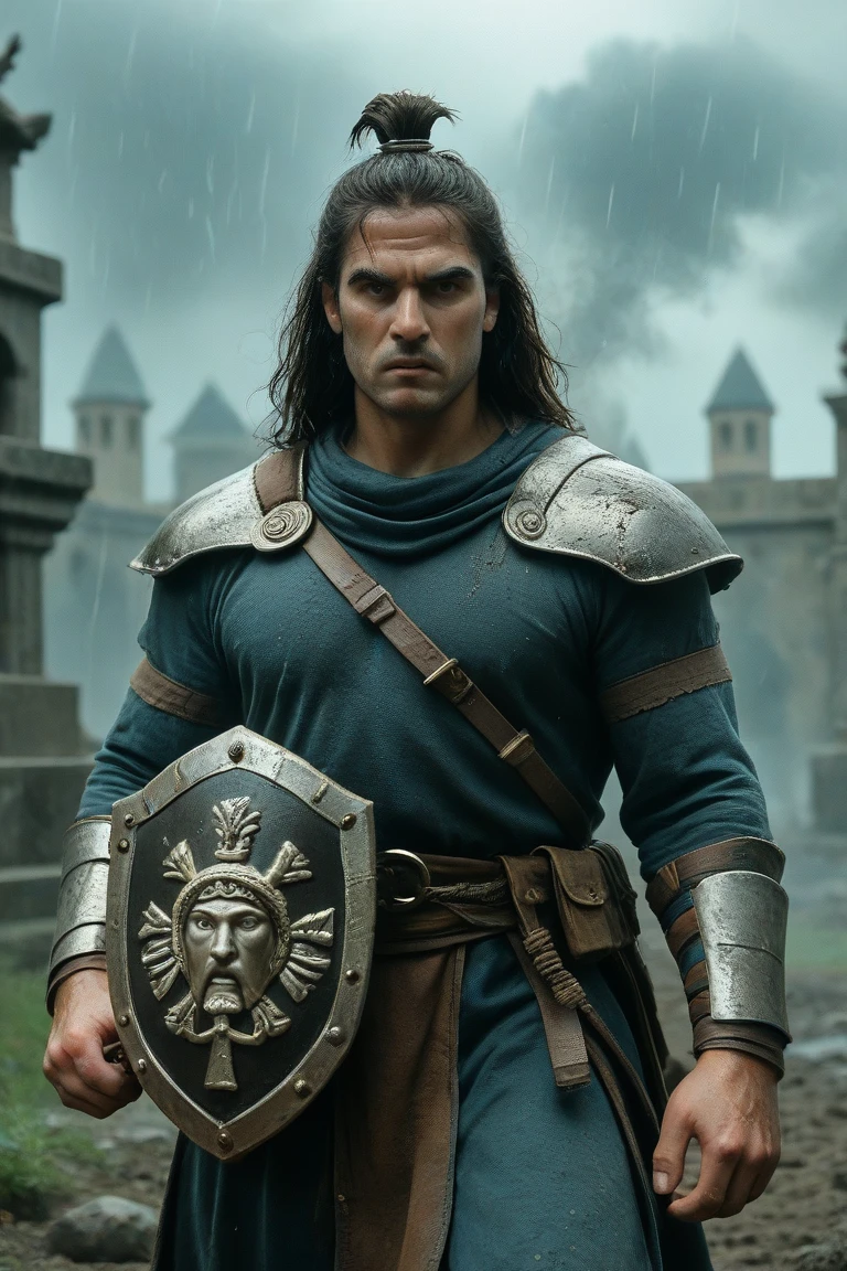 photography of Ben Affleck as a Viking warrior with dirt on his face, broad shoulders, armor, heroic, beard, high cheekbones, cloudy, masterpiece, best quality, high quality, 4K, trends, hard ring light, 50mm um viking warrior with dirt on his face, broad shoulders, armor, heroic, beard, high cheekbones, cloudy, masterpiece, best quality, high quality, 4K, trends, hard ring light, 50mm --auto