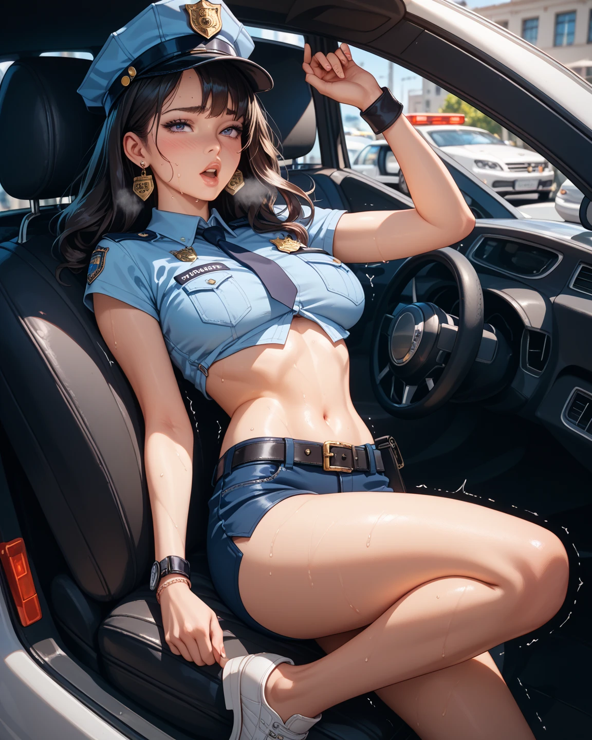 (best quality, masterpiece, perfect face, beautiful and aesthetic:1.2, colorful, dynamic angle, highest detailed face),
1girl, beautiful young female mechanic repairing a car in auto repair shop, repairing a car, working, mechanical, (dirty:1.1)
(official art, extreme detailed, highest detailed)