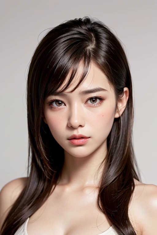 masutepiece, Best Quality, Photorealsitic, Ultra-detailed, finely detail, hight resolution, 8k wallpaper, Professional, 8k wallpaper, masterpiece, top-quality, Fine skin details, bule, full body Esbian, bustup, photo of a Young girl, model shoot tyle, brown haired, shorth hair, (Look at viewers:1.2), (Detailed pupils:1.3), (natural soft light), (魅惑的), beautiful countenance, super-detaild skin, Perfect glowing eyes, skin pore, Soft hair,