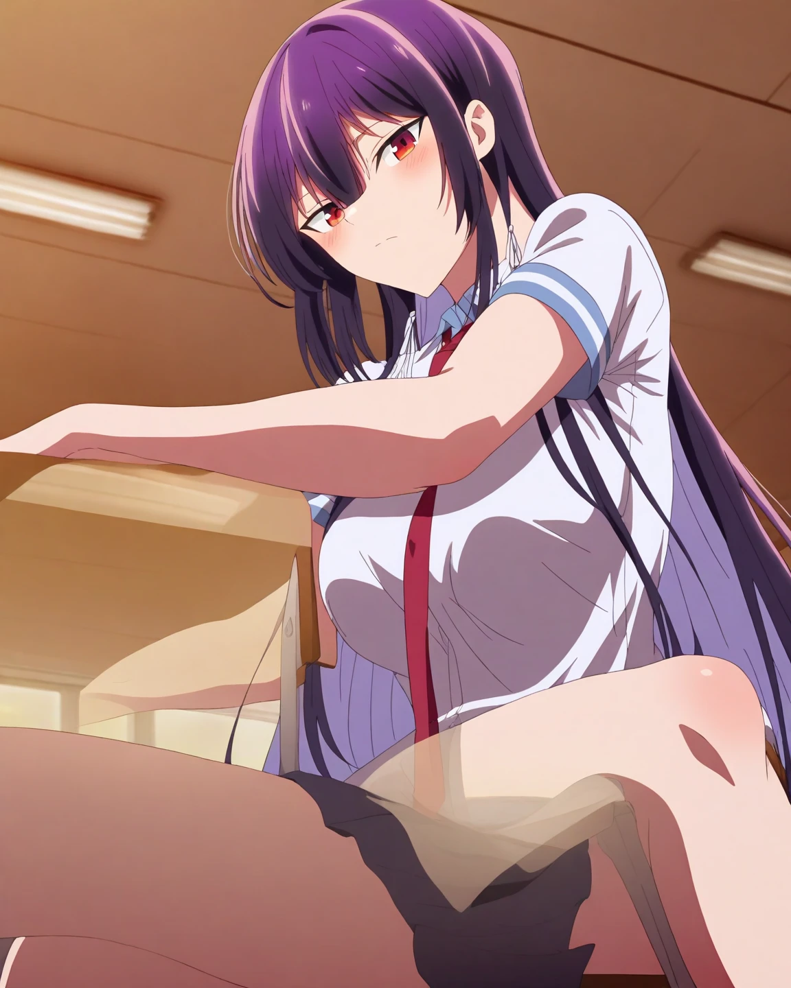 score_9, score_8_up, source_anime, 1girl, (big breasts), young, ikuchan, black hair, black hair, cheap hotel room, nude, indoors, wide hips, pussy, (detailed and thick pubic hair), very long hair, ponytail, (money in hand), jaded expression, disheveled, (prostitution), sweat, slender waist, wide hips, big ass, tears, sad, discarded school skirt, school shirt, dark room, crying, spread legs, missionary, duo, sex, thrusting, motion lines, clenched teeth, vaginal penetration, sex, penis, fat man, old man, bouncing breasts, unwanted sex,