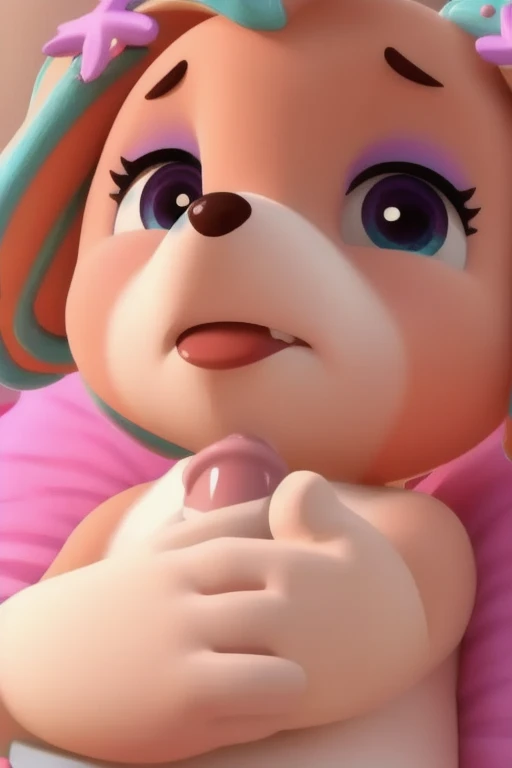 solo female, 1girl, (((Fidget the nimbat))), (detailed fidget), (detailed lighting), (detailed skin)nsfw, (((kissing the viewer penis, closed eyes))) nude, no cloths, closer to the viewer, kiss, kissing the tip, in the bedroom, kissing penis tip, cum splash in mouth, cum coming out the mouth, green eyes color, sky background, titjob, penis being pressed with tits, puffy tits, penis in middle, full body (((sucking the tip of the penis)))