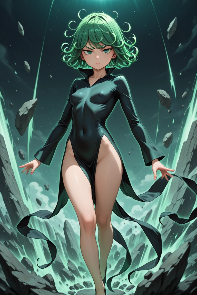 tatsumaki, sexy pose, 1girl, detailed face, beautiful eyes, long eyelashes, elegant expression, seductive pose, flowing hair, dynamic lighting, cinematic composition, highly detailed, vibrant colors, dramatic lighting, photorealistic, digital art, concept art, masterpiece
