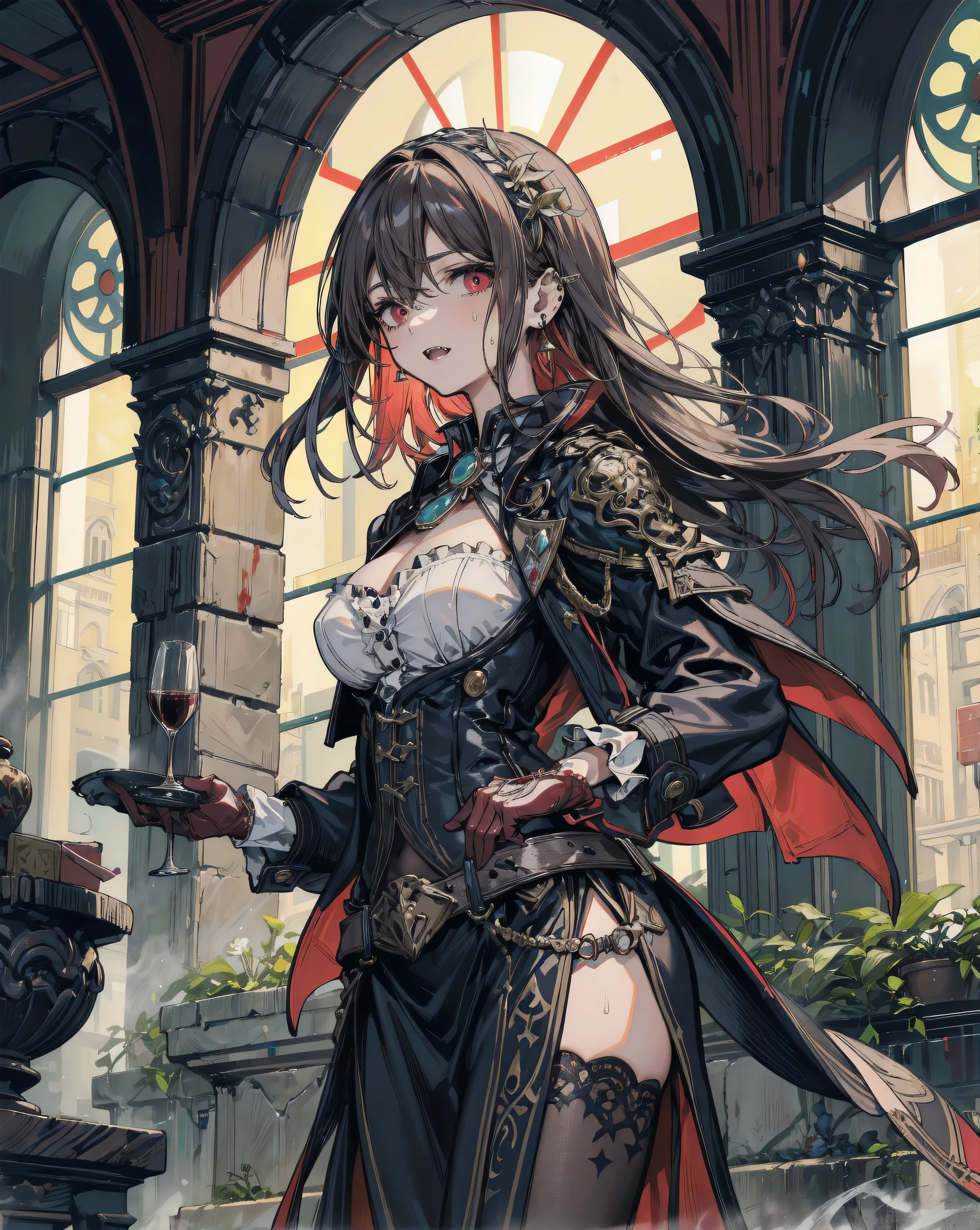 Royal sister，Mature，bandit，Brown curly hair，Fantasy，Broadsword，Big breasts，
