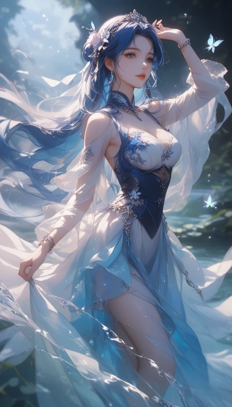 Seven part photos, masterpiece, best quality, Official Art, Extremely detailed CG 8k wallpaper,(Flying petals)(Detailed ice) , water晶质感皮肤, Cold expression, White hair, Long hair, Messy hair, blue eyes, Looking at the audience, Extremely refined, water, ((Beautiful and delicate eyes)), Very detailed, light,((Pretty Face), (Original figure painting), Very detailedSeven part photos, masterpiece, best quality, Official Art, Extremely detailed CG 8k wallpaper,(Flying petals)(Detailed ice) , water晶质感皮肤, Cold expression, White hair, Long hair, Messy hair, blue eyes, Looking at the audience, Extremely refined,, ((Beautiful and delicate eyes)), Very detailed, light,((Pretty Face),(Original figure painting), Very detailed, Very detailed, (Extremely refined), Beautiful and delicate eyes