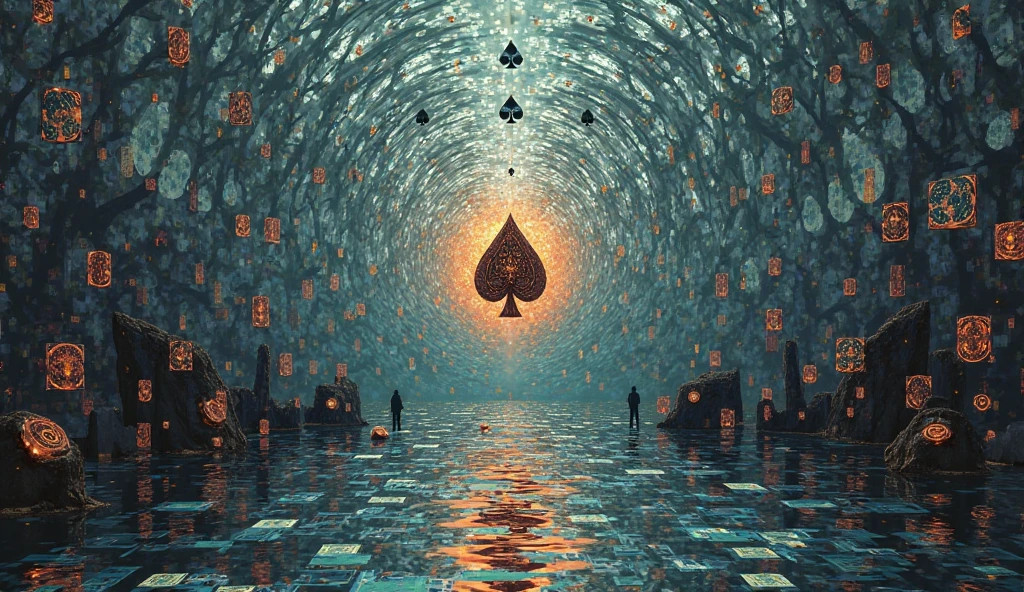 dice casino gambler enigmatic dreamscape surrealistic  