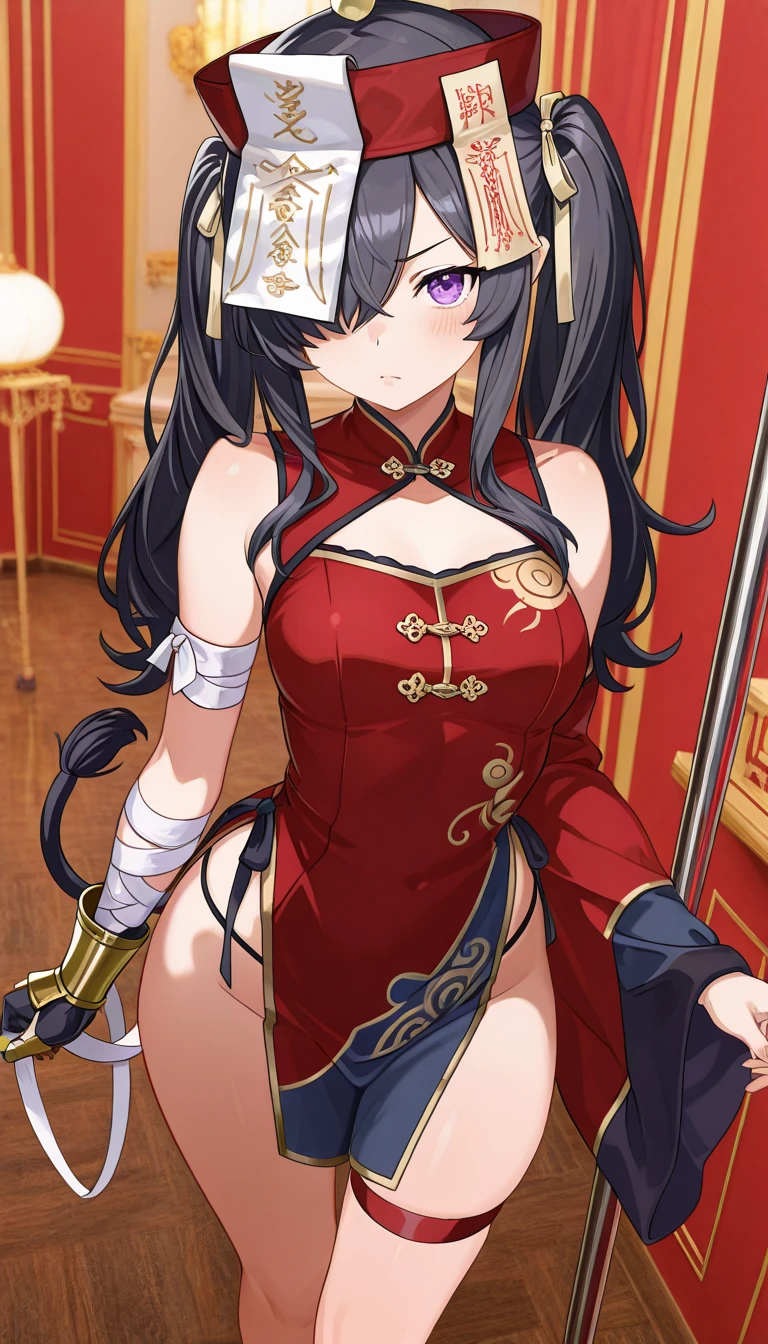 Ultra Real), (Illustration), (High Resolution), (8K), (Very Detailed), (Best Illustration), (Beautiful Detailed Eyes), (Best Quality), (Ultra Detailed), (Masterpiece) Large breasts, Bare shoulders attractive legs, (busty), (perky) (large ass) (bubble butt) human_feet, messy hair, yae miko, animal ears, floppy ears, fox ears, hair between eyes, long hair, brown hair, (purple eyes:1.1), brown hair, barefoot, bare shoulders, detached sleeves, earrings, hair ornament, japanese clothes, long sleeves, sideboob, thigh strap, thighs, wide sleeves, sideass, IncrsAhriDynasty, facial mark