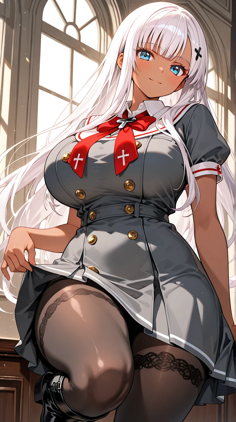 1girll,Heart-shaped pupils,Tattooed with,bachelorhood,upper legs,censorship,long whitr hair,nedium breasts,brunette color hair,spread their legs,围巾,,Sexual sexual toy,black thighhigns,Yellow eyes,object insertion,,By bangs,open open mouth,Sailor collar,Bar inspector,red neckchief,vaginal object insertion,Blushlush,Vaginal thrust by,looki at viewer,nabel,full bodyesbian,saliva,tongue stickout,,Tongue stock, juice,spread ,no shoe,Very long hair,Artist name,Even-out buttocks,glute,object insertion,sweat leggs,bluntbangs,big breasts exposed cleavage,The ,Taupe,little breast,Lace trimming,greybackground,{{Ejaculation on the face}},_In_Mouth,_On_Hair, Ejaculation on chest, full bodyesbian,((thick white liquid on the face)))(Very sweaty))), ((body is wet)), ((Wet thighs)), (Thick white liquid dripping from the body)))), (((thick white liquid on the chest))))