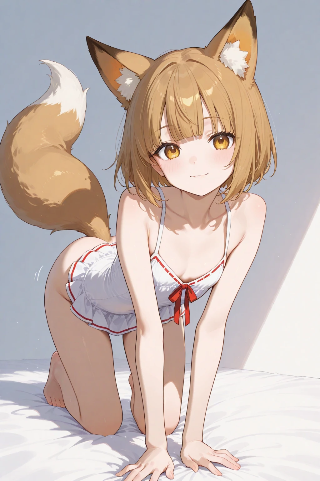 mari \(blue archive\), water_bottle, halo, holding_bottle, official_alternate_costume, 1girl, ass, gym_uniform, animal_ear_fluff, hair_flower, blush, white_shirt, looking_at_viewer, see-through, all_fours, white_hairband, short_sleeves, black_bra, white_background, multiple_views, wet_shirt, open_mouth, ponytail, sweat, spread_legs, small_breasts, ribbon, buruma, simple_background
<lora:mari_(blue_archive)_image2498_2023-11-28-000008:1>halo. gorgeous,key visual, vibrant, studio anime,award-winning, professional, highly detailed,high budget, cinemascope