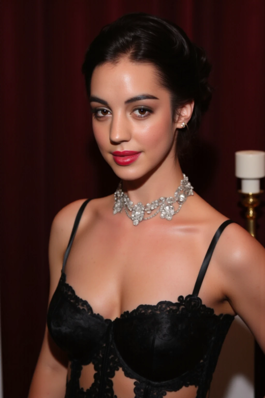 Photorealistic, ultra-detailed, Elegant image, Award scene, Solo, looking in the camera, standing, Red carpet floor, Chic lights on the ceiling, Glossy disco ball, Exquisite location, Black-tie attire, twenty-six years old, charismatic, showcasing suit and bowtie, bright scene, flashing lights, Crystal clear sky, vintage style, film grain, Best shadow, mildly primitive, Instagram LUT

High-resolution, Masterpiece, Best quality, Intricate high detail, Highly detailed, Sharp focus, Detailed skin, realist skin texture, Texture, Detailed eyes, professional, 