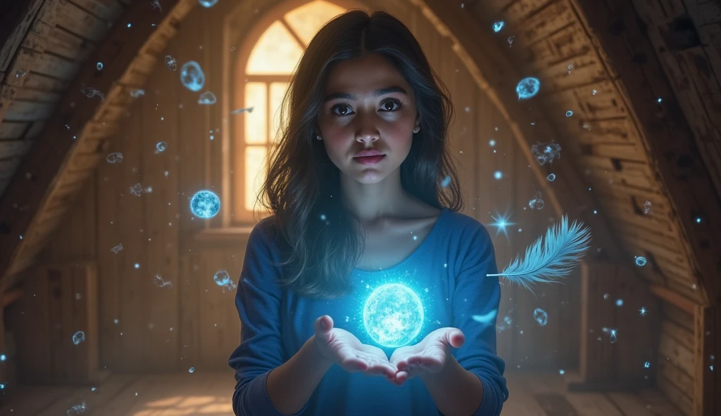 14 YEAR OLD CHILD GIRL WITH LONG RED FIRE COLORED BLONDE HAIR, holding a blue ball in her hands with LOTS of smoke coming out of it, crystal ball, holding a crystal ball, casting a protection spell, holding a glowing orb, spell-casting mage, spell-casting, the orb of truth, casting a powerful spell, Holding a glowing orb of data, a woman holding an orb, emitting psychic powers, hands holding large glowing orbs