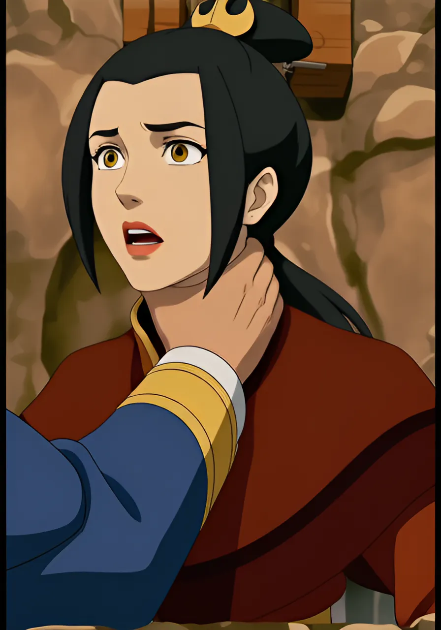 AnaxusStyle, 1girl, azula, laying flat on stomach, looking backwards, indoors, bedroom, sexy , long hair, ponytail, topknot