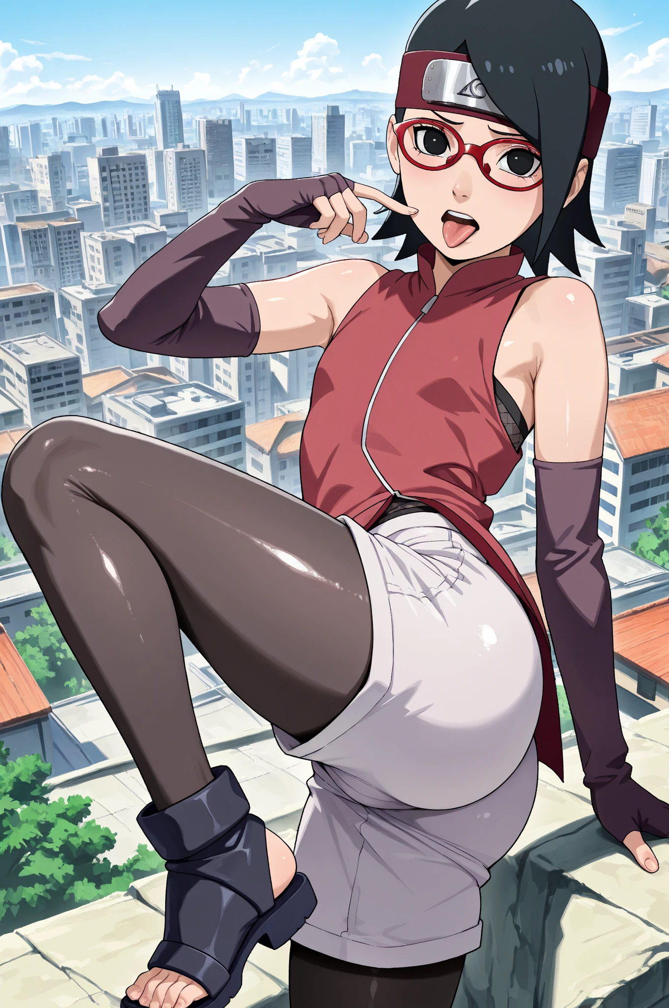 1girl,  angry, curly hair, looking at viewer,(beautiful detailed blue eyes), (Persona), squatting, spread legs,amagi_yukiko, track suit, (track suit pants), (hand on hips), (from below:1.1), (line off), full body View, antique 