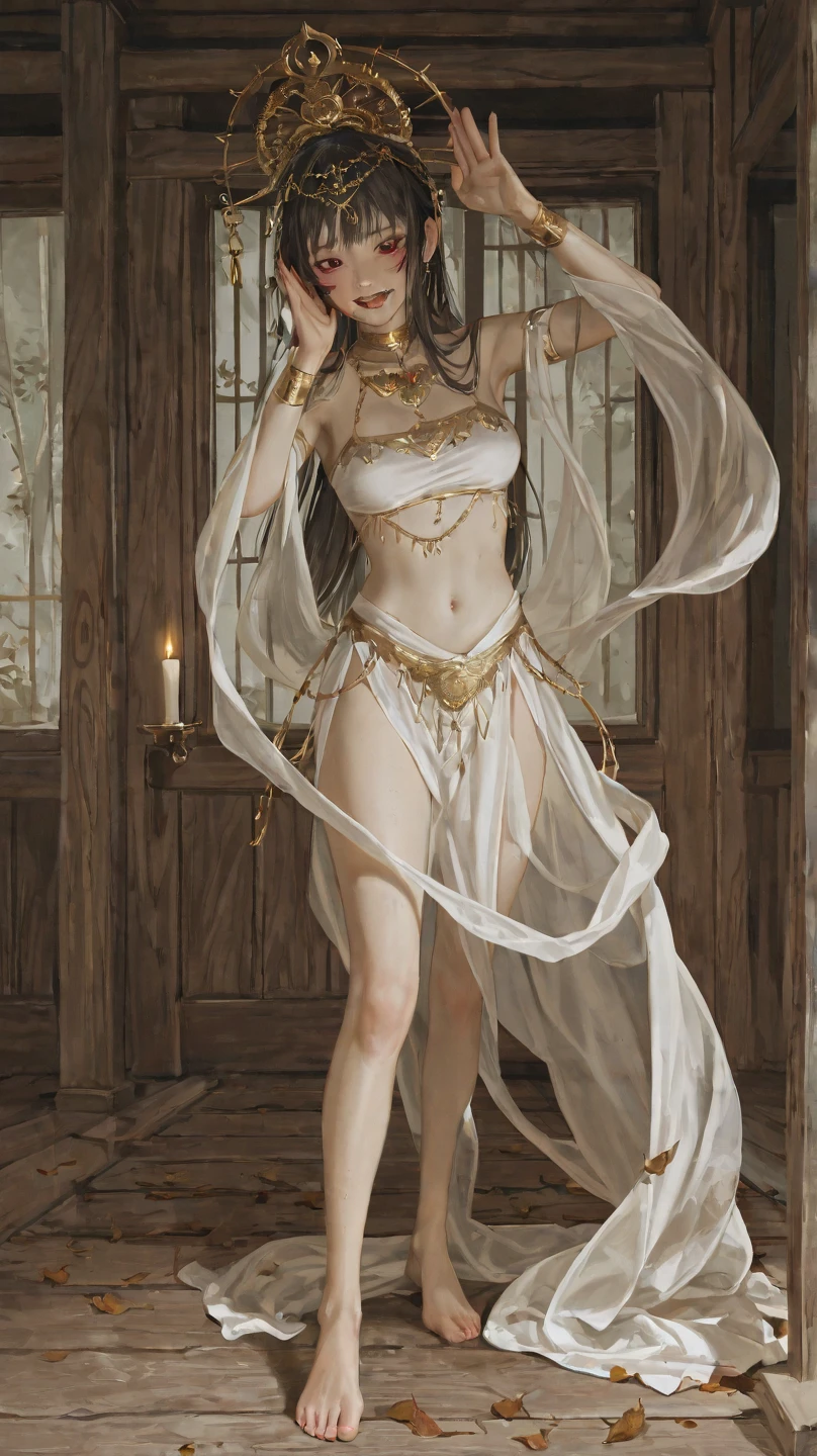 tmasterpiece,Highest image quality,Beautiful full body portrait of a humble slave girl,Clear eyes,Decorated with metal collars and fur garments,Barefoot,Ultra-detailed details,advanced,At the Pixiv Art Station,Break your own power,Luigi,Big breasts exposing cleavage,R-18G