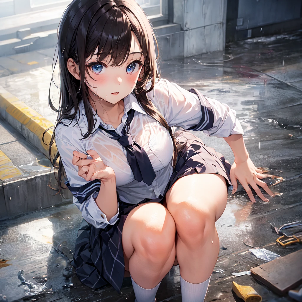 Cinematic lighting、Highest quality、Photo taken from outside a public telephone、Girl in a public phone、(Kitagawa.marin)See-through panties、high school girl、Leg spread、orgasm、Torn 、Sweaty、Sweat、Sex、Putting a man&#39;s penis into a vagina、fuck、nsfw、Rubbing huge breasts、