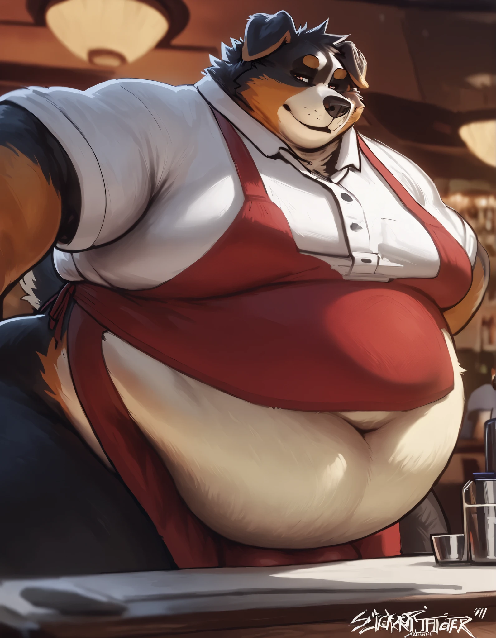 Morbid obesity, ((Masterpiece)),((Hight quality)),((Hught Detailed)),((Realistic,)) Anime Artistic masterpiece art, Morbid Obese Mr. Wolf (Bad guys), Anatomy of character, Sumo wrestler Furry character, and tiny thong, Anime cool Furry character, full body picture, He is Mr. Wolf from the movie The Bad Boys, he is trapped in a container with his hands tied and with a hose connected to his mouth that pumps butter that makes his entire body begin to gain weight and swell, blob, his arms become fat and flabby, his belly big and round, his legs fat and flabby, that causes him to get excited