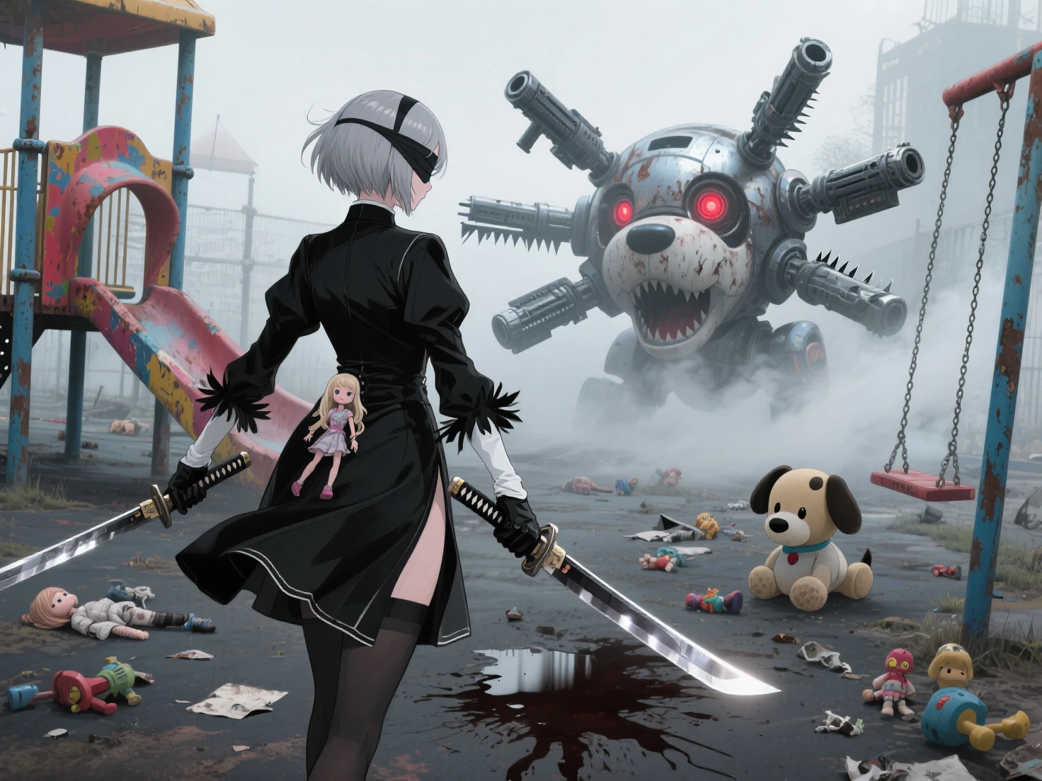 masterpiece, Highest quality, High resolution,(Highest quality,4K,High resolution,masterpiece:1.2),Very detailed,Realistic:1.37,masterpiece, Highest quality, Exquisitely crafted, woman, beautiful, elegant, smile, Blood, iridescent Long Hair, bangs, skirt, shirt, Long sleeve, Frills, shoes, (Red and Black:1.4), flower, spooky, Horror, 頭蓋Bones, Long Hair, Black Hair, Candles, Blood, hair flower, Dead, hair ornaments, Bone, doll, 頭蓋Bone, skeleton, Horror (theme),spooky altar background,Dark fantasy,Red color scheme,Ominous atmosphere,eyeを引く,Storytelling,anatomy,Anime Style,Concept Art,beautiful細部までこだわった顔と (((赤いeye ))),A terrifying ritual ,Satanic Ritual,Premature death,Misconduct,クレイジーなsmile,Scythe Face,Girl Monster, beautiful, Delicate facial features, 鋭いeye, Sharp Fangs, 青White skin, blonde,robot,Cursed Painting, Dark Background, Cinema Lighting, Dramatic Shadows, Gothic style, Gloomy atmosphere, Dark fantasy, One Girl, , Please open your mouth wide, Open your mouth and baring your teeth,Sharp teeth like a beast, Wide lips, very wide mouth, Vermilion cheeks, ,(Bloodしぶき:1.4),Scary smile, smile,Fallen angel design, ねじれたsmile、Bloodまみれの、頭からの出Blood,、Bloodしぶき、,(Bloodしぶき:1.4),Crossbones, 頭蓋Bone,Horror 一人の男の子, Cream colored hair, Gray Hair, Pearly hair, nice boy, Bunny ears, Loose-fitting clothing, Larger clothes, dark red eye, eyeの下のたるみ, dark circles under eye, やみcute, Fluffy hair, Voluminous Hair, skinny, slim, very skinny, Androgynous, cute, spooky, short hair, Horror, Faded colors, White skin, spooky, Unnaturally thin, I'm hungry, eye, eye in background, sharp eye, Long eyelashes, Under the eyelashes, Loose shorts, レースshirt, Frillsshirt, Tie the ribbon'head, Detailed clothing, A loose cardigan, Open cardigan, 滴るBlood, that'terrible, nightmare, Haunted, stitch, patchwork, string, Injury, hell, Injury on arms, self-harm, cut, Black Fingers, factory, Abandoned, A dismembered ghost,Many heads,Many heads,Lots of faces,Multiple faces,Multiple Girls,Frolicking Girl,複数のwoman,tea ,クレイジーなsmile,look up,Face shot,Scythe Face,Girl Monster, slave,beautiful, Detailed portrait, Delicate facial features, 鋭いeye, Sharp Fangs, 青White skin, Thick chain, Dark Background, Cinema Lighting, Dramatic Shadows, Gothic style, Gloomy atmosphere, Dark fantasy, One Girl, , Please open your mouth wide, Open your mouth and baring your teeth,Sharp teeth like a beast, Wide lips, very wide mouth, Vermilion cheeks, ,(Bloodしぶき:1.6),Scary face, Laughter Witch design, ねじれたsmile、Bloodまみれの、頭からの出Blood,,、Bloodしぶき、,(Bloodしぶき:1.6),Crossbones, 頭蓋Bone, , Horrorスタイル, ((Fantasy Witch Costume)), ((Flowing white hair)), ,(Bloodしぶき:1.6),womanの曲線, Large Breasts, Thick thighs, Sexy flat stomach, Perfect hands, Perfect anime face, ((dark lolita dress)), Are standing, ((邪悪なsmile)), ,(Bloodしぶき:1.6),Victorian cities, gaslight, Steam circulates, Moonlight Illumination, night lighting, A sky filled with stars and galaxies,disaster々new devil horns,,(Bloodしぶき:1.6),アニメゾンビWitch design, ねじれたsmile、Bloodまみれの、頭からの出Blood,,、Bloodしぶき、,(Bloodしぶき:1.6),Crossbones, 頭蓋Bone,,Photo Background,Wide Shot,Scythe Face,Girl Monster, slave,beautiful, Detailed portrait, Delicate facial features, 鋭いeye, Sharp Fangs, 青White skin, Thick chain, Dark Background, Cinema Lighting, Dramatic Shadows, Gothic style, Gloomy atmosphere, Dark fantasy, One Girl, , Please open your mouth wide, Open your mouth and baring your teeth,Sharp teeth like a beast, Wide lips, very wide mouth, Vermilion cheeks, ,(Bloodしぶき:1.6),Scary face, Laughter Witch design, ねじれたsmile、Bloodまみれの、頭からの出Blood,,、Bloodしぶき、,(Bloodしぶき:1.6),Crossbones, 頭蓋Bone, , Horrorスタイル,