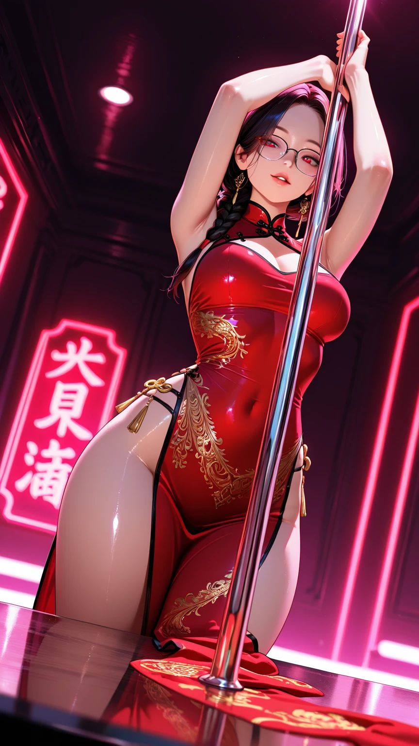 Fine、(The best illustrations)、8k UHD resolution、intricate-detail、top-quality、realisitic、ultra-detailliert、The best lighting、Best Shadows、Soft lighting、Ulutra HD、1 beautiful devil woman from hell, surreal female portraits by David Hockney and Alphonse Mucha, Portrait of a seductive woman、Fantasy Art, Chinese Doll、Dungeon and Dragon、demon realm、chies、magia、 A Necromancer、natta、Dark style、Evil Nun、Succubus、Devil's Daughter、Umi Shinonome、Bat Wings,(((Demon Hornlack-rimmed round glasses))))、(((Colossal tits)))、(Devil's Tail)、(red eyes glowing:1.6)、 intricate tattoos, demonic intricate tattoos, thigh tattoos, body tattoos, masterpiece、beautiful countenance、a baby face、Muscular seductive body、The enchanting body of the devil、Chinese actress、Seductive Black Magic Costume、(((A shiny red snake is wrapped around her body)))、Tindall Effect、photos realistic、(High Detail Skins:1.2)、 (Intricate details, makeup, pureerosface_v1:0.5), (Detailed beautiful delicate face, Detailed beautiful delicate eyes, A perfectly proportioned face, High detailed skin, Detailed skin, best ratio four finger and one thumb, arms below breasts, Tattoo with a red glow under the stomach、Awesome awesome, wide hips, smooth midriff, skiny and thin, __Fashion__, __hair__:1.25)、Digital SLR、hightquality、a picture、hight resolution、 absurderes、Ponytail distortion、Braids、女の子1人、Yuno Ohara、Red sparkling gemstone necklace、jewely、Beautiful expression、Body Up、Large breasts emphasis、Toned waist、Wide buttocks、Devil's Tail、intricate tattoos, demonic intricate tattoos, thigh tattoos, body tattoos, effect、Photorealsitic、(High Detail Skins:1.2)、In the Dark, lowkey, cowboy lenlack Phoenix Dress: 1.0), Seductive Black Magic Costume、Long hair, Black hair, Bust, Devil's Palace, devil crown, red eyes make up very sharp and detailed, The most beautiful face, Super tight breasts, Breast augmentation surgery, The breasts are very big and round and round, Black magic costume、Super realistic , Charming smile,a baby face、 The eyes are very well made up, ((Red Eye:1.0)), guweiz, devil style,Muscular seductive body、 wearing black mesh socks, Ponytail with a bow tied at the back of the hair, Braids、plump beautiful red lips, wearing a thin red and black robe, Hands pull the straps to expose sexy breasts, A shiny red snake is wrapped around her body、The landscape is thundering in the demon world, Beautiful female demon portrait, Protagonist Close-up, (Detailed spooky backgrounds:0.8), nffsw, nffsw, The 8k quality, detailed pixel, Meet beautiful girls, Look at the girl's body,Emphasis on large breasts、Tattoo with red glow、Tattoos, intricate tattoos, demonic intricate tattoos, thigh tattoos, body tattoos,Devil's Tail、Body Up、A glowing red snake enveloped her body、Beautiful female demon portrait, Portrait of a Superhuman Woman by David Hockney and Alphonse Mucha, Fantasy Art, Chinese Doll、Protagonist Close-up, (Detailed spooky backgrounds:0.8),kawaii、realisitic、Portrait of a seductive woman、Chinese actress、