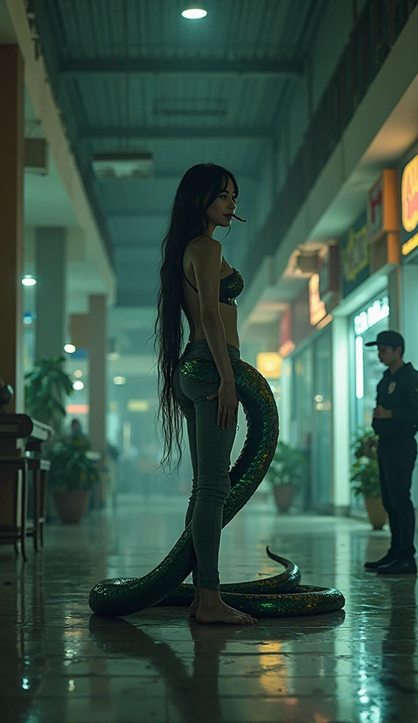 a sexy girl tends the store at the counter, fantastic store, fantasy world, midnight forest, dark, disturbing, strange, unnatural, (Rembrandt Lighting: 1.3) light particles, lens flares, tentacle store, several tentacles , large jars, , a woman shopping, live tentacles for sale, side chest, forest cat, tentacle cat, close-up of the upper body, artistic masterpieces that will go down in history, fantastic backgrounds, memorable scenes, fantastic angles (masterpiece: 1.2), (best quality: 1.2), intricate details, newest, AI generated (Bill Sienkiewicz inspired art, intricate details, oil painting)
