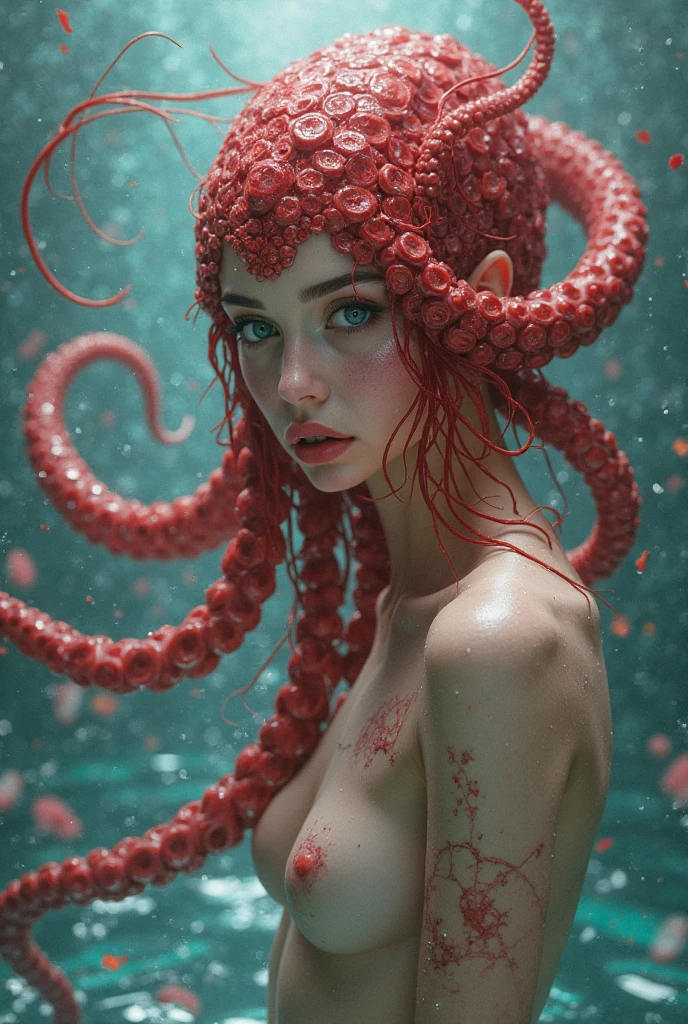 ((wet moist glistening skin)) ((bright, light candy-colored pink skin, pink hair)) ((ultra-HD-details))  ((detailed realistic, realism, photography, amazing hyper_detailed, absurdres, photo, masterpiece)) ((full body)) (( monster girl, bottom half tentacles, hair made of jelly tentacles))   ((covering breasts with tentacles))  ((stylized sunny ocean beach background:2)) ((wet moist realistic pleasant sea creature skin)) ((clean dry perfect beautiful face)) ((bubbles)) ((ears laid back))  
((detailed healthy, pale skin, pores, tones, creases, folds)) ((8k award winning, best quality)) ((amazing enormous eyes, otherworldly, incredibly detailed realistic)) [pink eyes]  ((smooth tentacle arms)) 
RAW photo, subject, 8k uhd, soft lighting, high quality, film grain, Fujifilm XT3 <lora:ZHANGYU_v1:.1> 1girl, tentacles, tentacle hair, monster girl, scylla, suction cups, pink hair, colored skin  <lora:rimglow90:0.2> rimglow <lora:(adddetail)bg_imgs-10:0.2> bg_imgs <lora:ReaLora:0.2>  <lora:lit:0.52> lit ((pale white body, 2-tone, pink skin patterns))  <lora:leco_pale_skin_last:-1.3> ((pale skin, white skin))