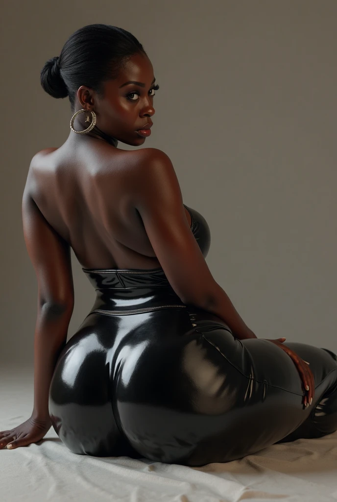 realistic african woman , big fit ass  , big fit ass ass , band on the table , new , having sex on all fours 