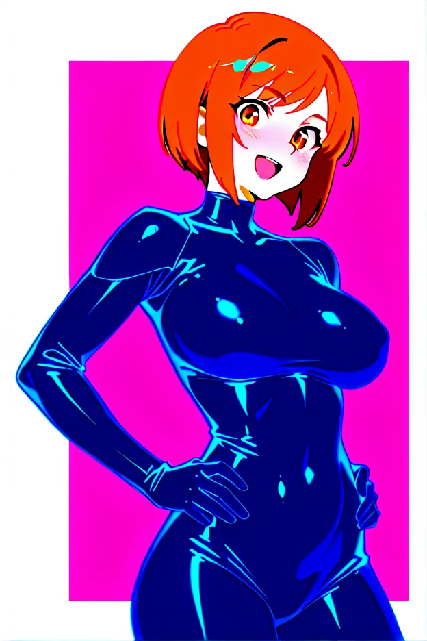 NSFW Maddie fenton, raping her son, a sexy milf, mature body, realistic anime artwork with intricate details and colors, masterpiece, wearing a skintight blue bodysuit accentuating her curves, half cleavage her breasts tightly squeezed by her clothes, orange hair, bobcut, no panties, curvy toned physique with big breasts and ass and tiny waist, wicked horny look in her eyes, a wicked grin of dominance on her face, dominating, presenting ass, puckered asshole ready to be eaten, spreading her ass cheeks wide apart