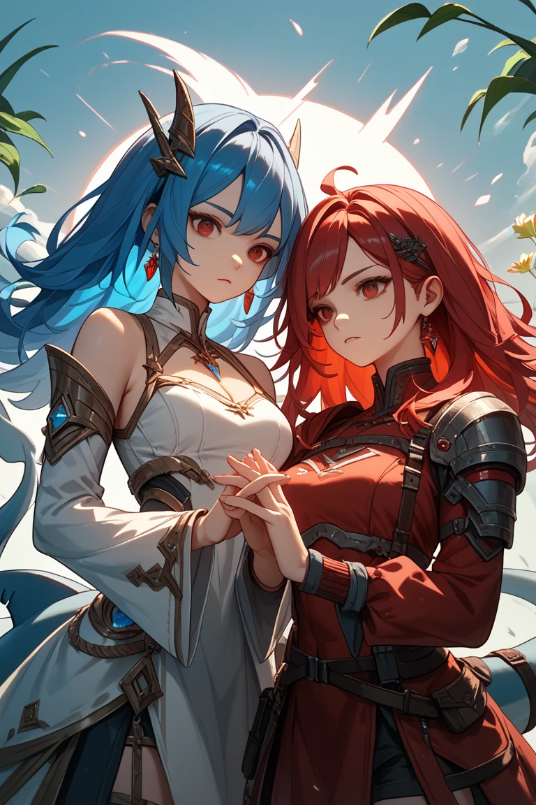 nilou ,red tinted hair,White silk shawl,Poster publicity style,Fleshy thighs,Ocean park,Simetall,C cup,Happy expression