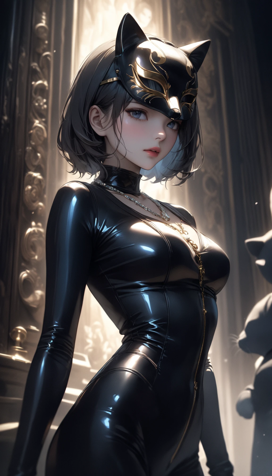 highest quality, ultra high resolution, super detailed, gorgeous, masterpiece, best quality, high resolution finely detailed, extremely beautiful, distinct image, denim button front ribbed lounge romper,  ((best quality)) ((best quality)), ((masterpiece)), (detailed), 4k image, anime style, beautiful young girl, teenage girl, fair white skin, oval shaped face, seductive and sharp facial features, astonishing sex appeal, curly hazel-brown hair, slim, curvy body, green eyes, full lips, medium height, large breasts,
