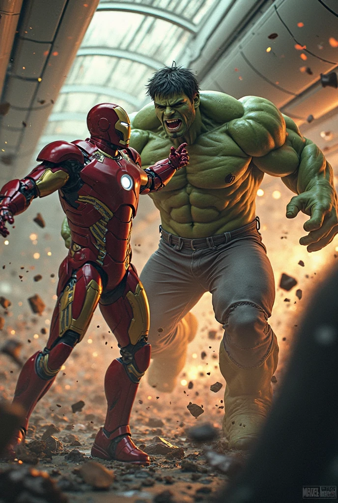 Ironman punching hulk