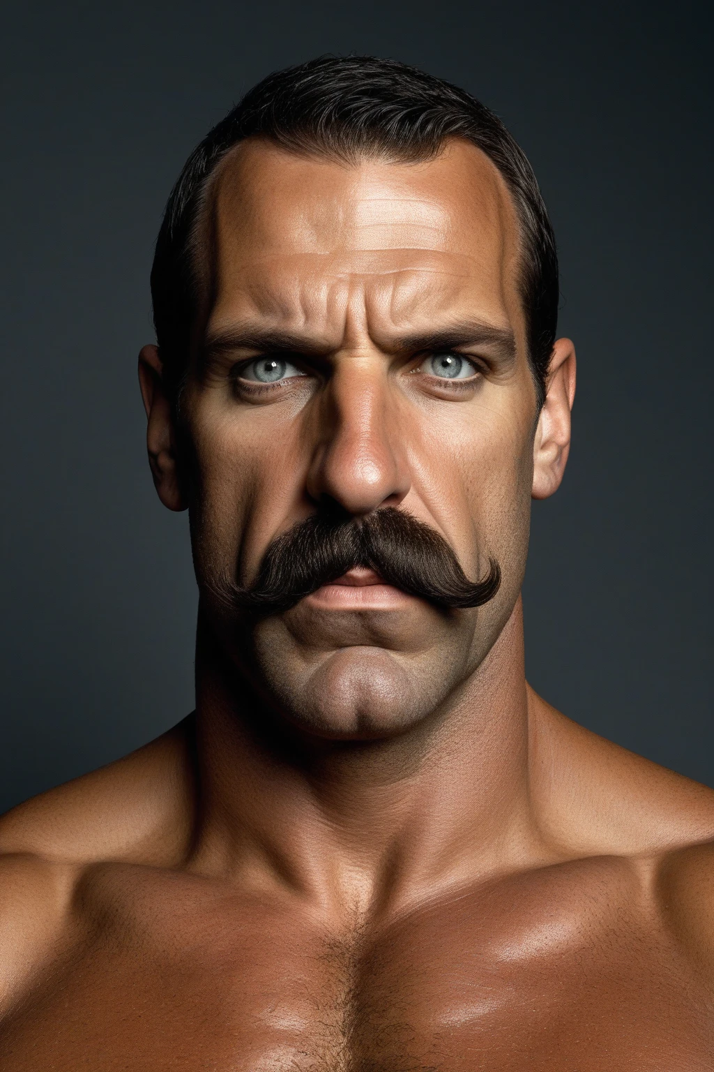 muscular fit man, shirtless, big pecs, tied up to wall, hands over head, very hairy chest, mustache, (best quality,4k,8k,highres,masterpiece:1.2),ultra-detailed,(realistic,photorealistic,photo-realistic:1.37),detailed portrait, chiaroscuro lighting, dramatic lighting, cinematic, dark moody atmosphere