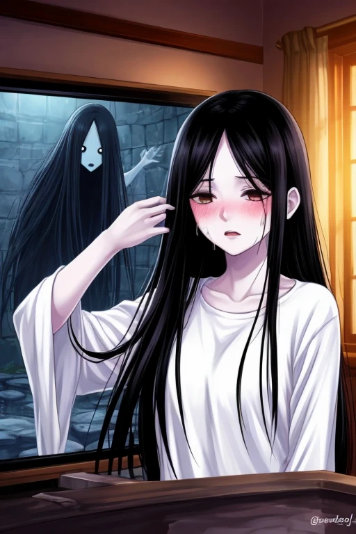 Mandela catalog character
Tall
Long black straight wet hair
Woman
Scary
One eye