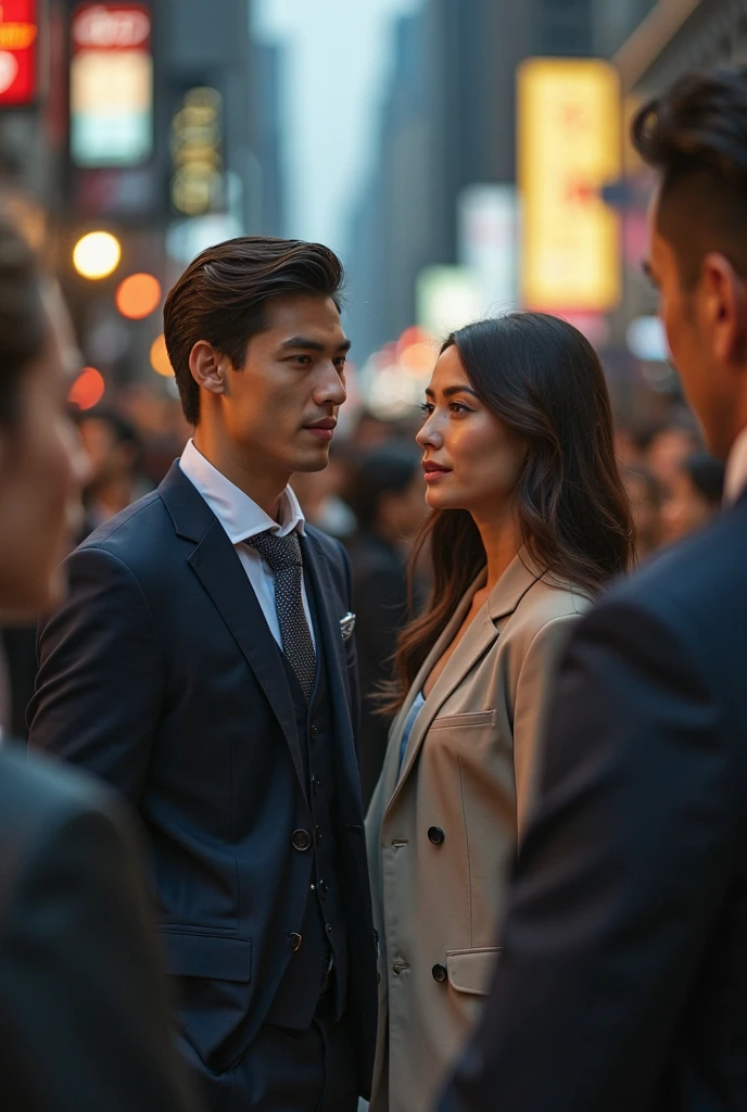 
Description: The cover should convey the contrasting worlds of wealth and simplicity, featuring a handsome CEO and a beautiful woman from a humble background. They should be depicted in a tender embrace, with the city skyline in the background symbolizing the corporate world. The CEO should exude confidence and sophistication, while the woman should radiate warmth and authenticity. A subtle touch of melancholy or conflict in their expressions could hint at the challenges they face in their relationship. The overall tone should be romantic yet tinged with the complexities of societal expectations and personal ambition.

Visual Elements:
- A passionate embrace between the CEO and the woman, reflecting their love despite societal barriers.
- A city skyline in the background, representing the corporate world they inhabit.
- Subtle symbols of wealth and simplicity, such as a luxury car juxtaposed with a modest home or a designer suit contrasted with casual attire.
- Emotive facial expressions conveying the depth of their feelings and the challenges they must overcome.
- Rich, vibrant colors to evoke the glamour of the corporate world and the warmth of genuine love.

Mood: Romantic, poignant, and evocative of the struggle between love and ambition.

Style: Realistic, with attention to detail in portraying the characters and their surroundings.

Additional Notes: The cover should capture the essence of the novel's themes and appeal to readers of contemporary romance. It should be visually striking and emotionally resonant, inviting readers to delve into the complex love story within its pages.