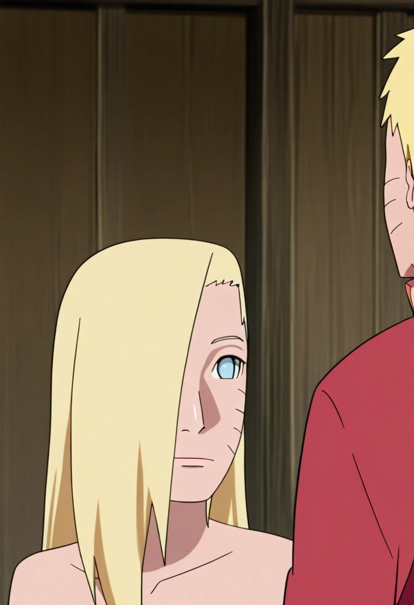 Ino yamanaka embarazada de Naruto Uzumaki esperando a nacer el bebe,Naruto Uzumaki, whisker markings, blonde hair, blue eyes,1boy,1girl,hetero,