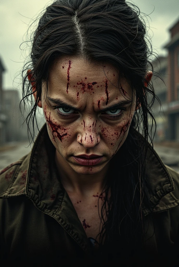 (masterpiece:1.5),(bestquality),highlydetailed,ultra-detailed,(1girl),(extremely beautiful),(running in panic),(ruined city:1.2),(crumbling buildings),(devastated landscape),(smoke-filled skies),(burning house:1.1),(fiery inferno),(broken car:1.1),(wreckage and debris),(gun explosion:1.2),(intense blast),(dynamic action),(desperate sprint),(fear-stricken expression),(wide-eyed terror),(tattered clothing),(dirt and sweat),(thick smoke),(dramatic lighting),(eerie shadows),(haunting ambiance),(ominous silence),(captivating narrative),(suspenseful storyline),(tense composition),(cinematic portrayal),(apocalyptic scene),(chaos and destruction),(close-up portrait),(expressive eyes),(sweat beads),(terror-stricken face),(turbulent emotions),(immersive scene),(engaging storytelling)