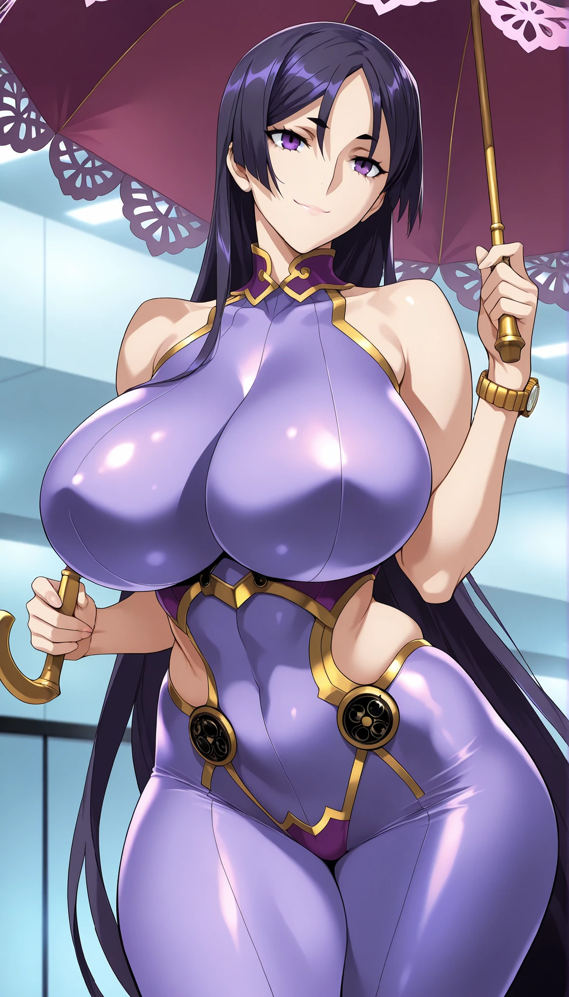 (Super detailed)、(An illustration)、(Unique images)、(Intricate details)、(繊細なAn illustration)、(masterpiece:1.2)、(highest quality:1.2)、Ultra-realistic 8k cg、絵のようにperfectionな顔、perfection、clean、masterpiece、Professional artwork、Famous artwork、Cinematic lighting、Cinematic Bloom、((whole body:1.8))、perfectionな顔、Beautiful Face、Fantasy、dream-like、unrealistic、SF、Beautiful clothes、Intricate details、Delicate pattern、Charm、Charm、Enchanting、erotic、Enchanting、hair ornaments、((1girl:1.4))、High resolution、unity 8k wallpaper、(Beautiful detailed face:1.2、Beautiful detailed eyes:1.2)、perfectionな照明、Highly detailed CG、(perfectionな手、perfectionな)anatomy)、Yuto、beautifully、Charmな女性、Shiny Hair、Shiny skin、((Huge breasts:1.8))、Big Ass、Thick thighs、、All Out、Long Hair、ponytail、makeup、Multicolored Hair、blue eyes、Eyebrow Cut、collar、Manicure、Fingerless gloves、choker、Crop jacket、KDA、Purple Hair、Baseball cap、Crop top、40_KDAAkali、((whole body:1.8))