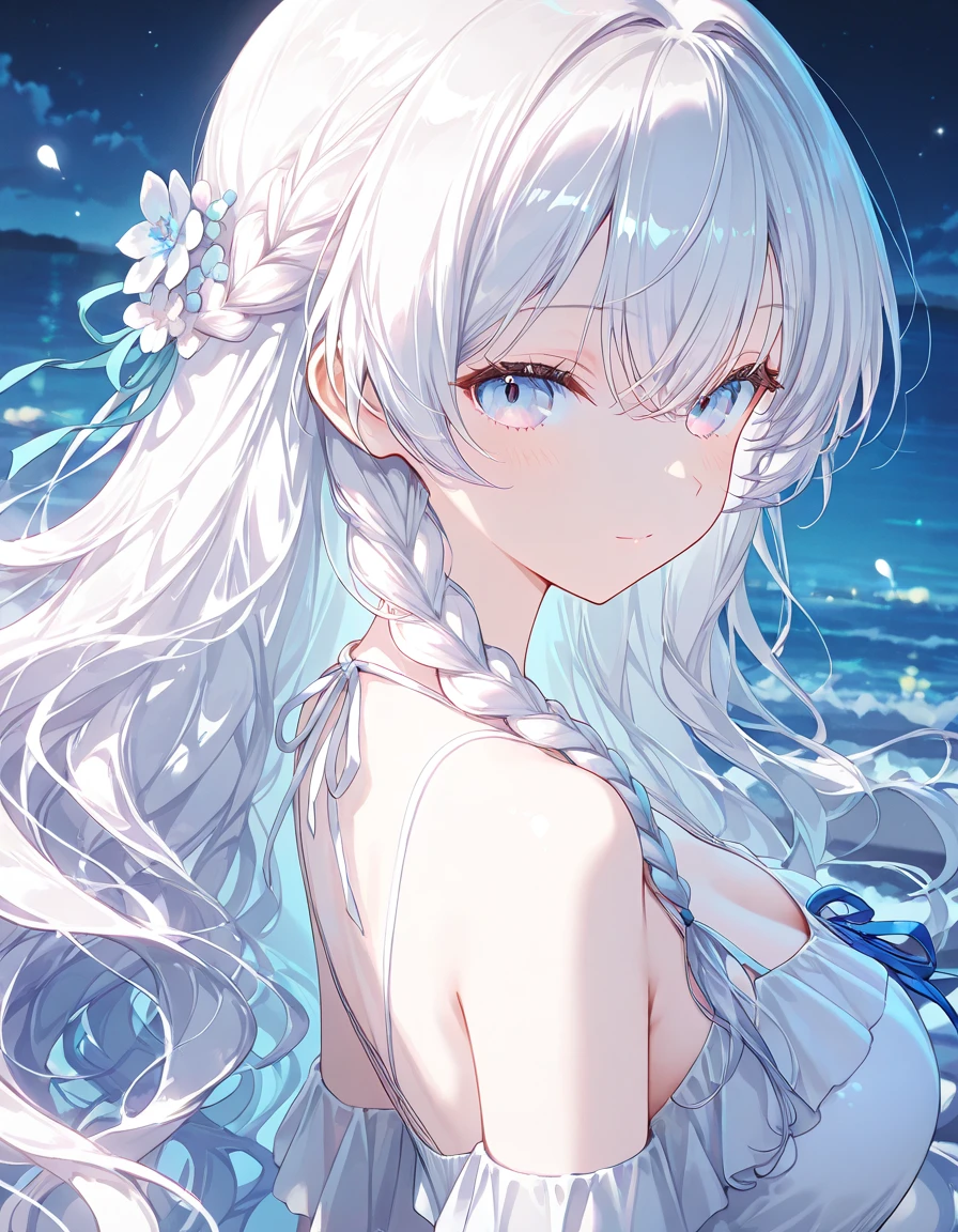 Moon Goddess, Silver hair and silver eyes