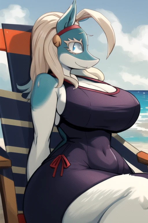 masterpiece, 8k, yordle, (((huge breasts))), (((massive breasts))), (wide hips), (((thick thighs))), bikini, (((seductive smile))), beach, long hair