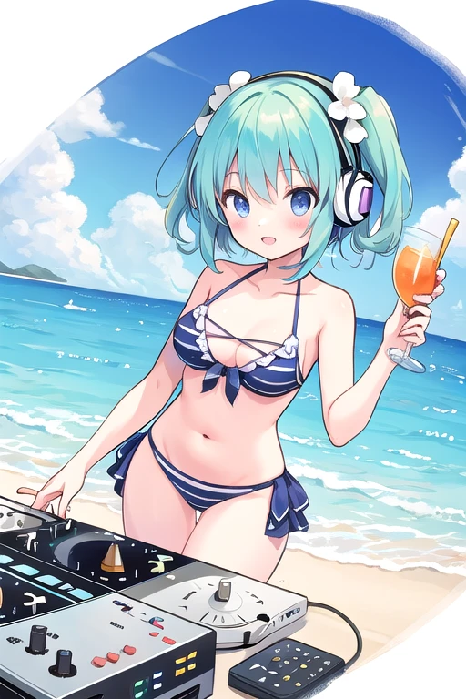 Side tie panties,,masterpiece, Highest quality, (anime screencap:1.3),(shape), cute,(Simple:1), (anime:1.2),Solo Sharp Focus, 1 girl, Cleavage,Looking at the audience, (Kawasaki ZX-10R,from side,whole Motorcycle Limegreen),Are standing,best kawasaki,(Browsing Caution:1.2),Colorful Bikini,Beautiful Hair,Horizontal stripes,heart shaped pupils,Checkered bra, Checkered panties,(Vivid and detailed Tropical drink 1.1),cute eyes,Puffy eyes,Seductive pose,Shining Face,Large Breasts,Twin tail hair,heart shaped sunglasses on head,Hilarious