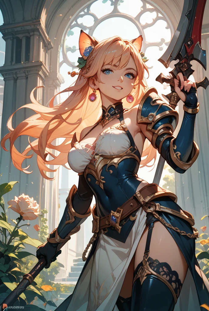 best quality, (masterpiece:1.3), absurdres, highres,16k, ultra high res, official art, illustration,extremely detailed, 1girl, solo, full body, 20yo,
delicate lines tailed face,(top knot bun :1.5), (parted bangs:1.2),
(beautiful pink hair:1.2), (shiny hair:1.2), (beautiful green eyes:1.2), (shiny eyes:1.2), (large breasts), (gleaming skin:1.4),
looking at viewer, simple background, (from below), in castle,
standing, (dynamic pose), serious with open mouth,
(brave lady), (fantasy), (armor, sword, shield, crown, boots, cape:1.5)