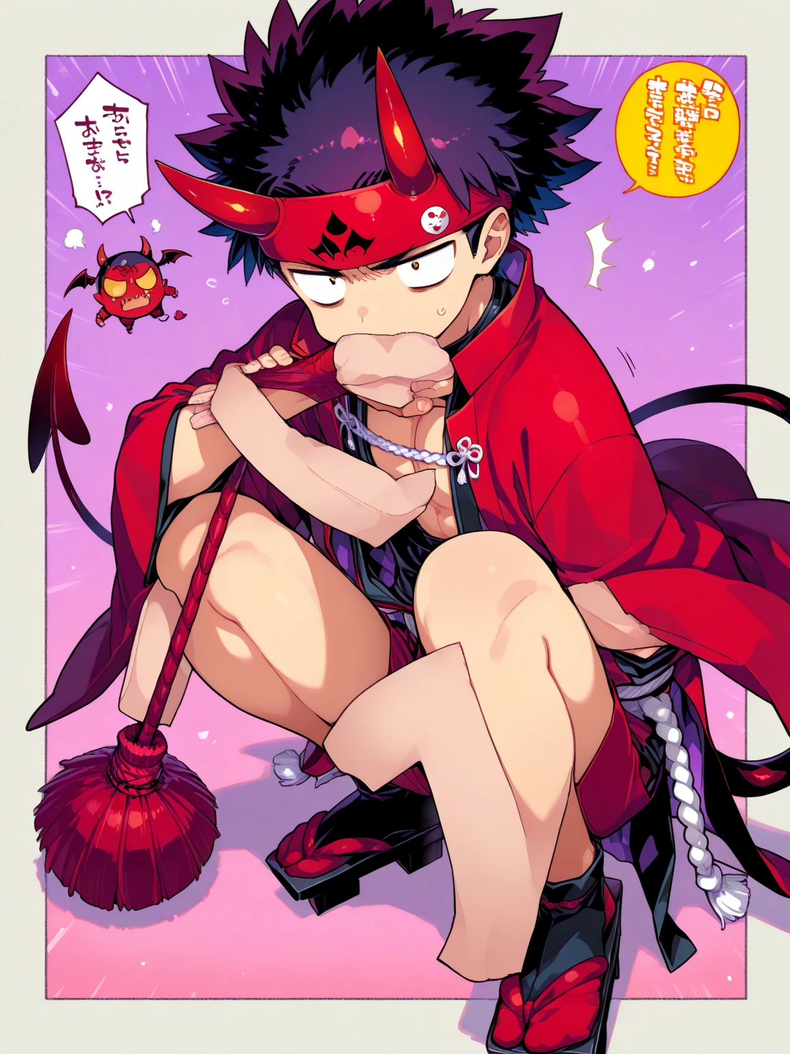 matingpress, 1girl, 1boy, lying on back, vaginal,mating press, kanao tsuyuri (demon slayer), purple eyes, black hair, butterfly hair ornament, demon slayer corps uniform, anime style, demon slayer style, side view from side, tanjiro kamado(demon slayer), red hair, red eyes, anime style, checkered haori, green/black haori, demon slayer corps uniform