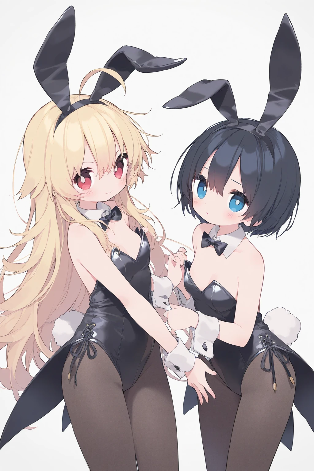 16k works,Highest quality,18-year-old,No background.White background only,whole body、sexy, To be alone, Beautiful Face,, Symmetrical eyes, Perfect body, Good balance、 Perfect body、Girl in a bunny suit, pantyhose