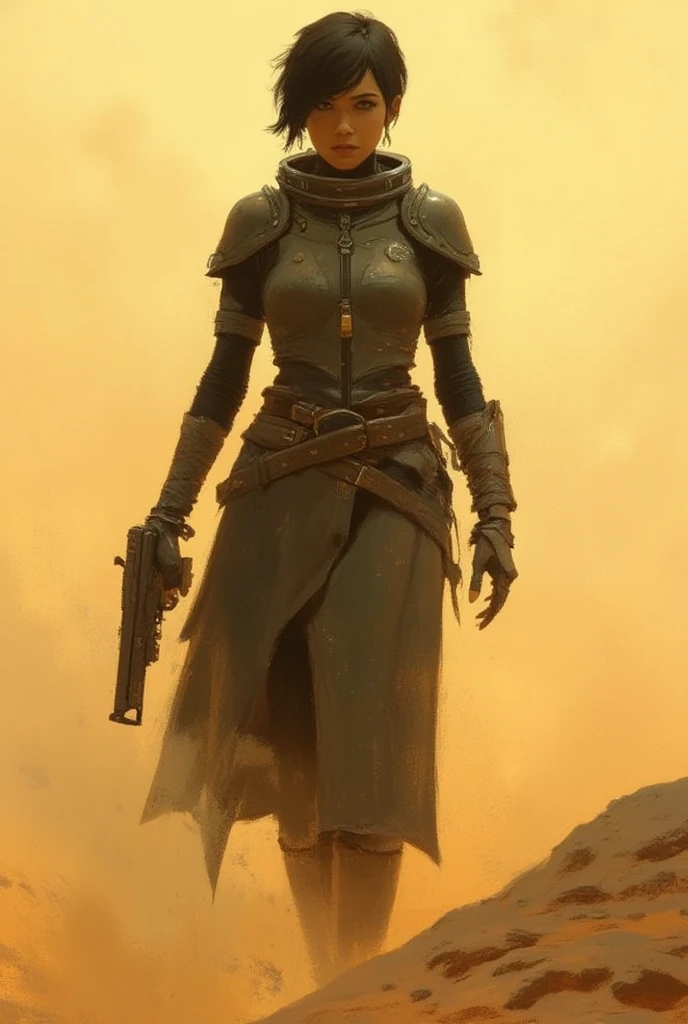 (((woman))), ((detailed black pistol in hands)), wearing ((white robes:1.2)) ((cloak:1.2)), Scenario, (detailed realistic background:1.3), (official art, beautiful and aesthetic:1.2), realistic lighting, ((orange hair)),
<lora:IvoryGoldAIv2:0.5>,
<lora:GoodHands-beta2:1>,
<lora:Yanxin_ Swordswoman:0.1>,
<lora:wuxia2:0.7>