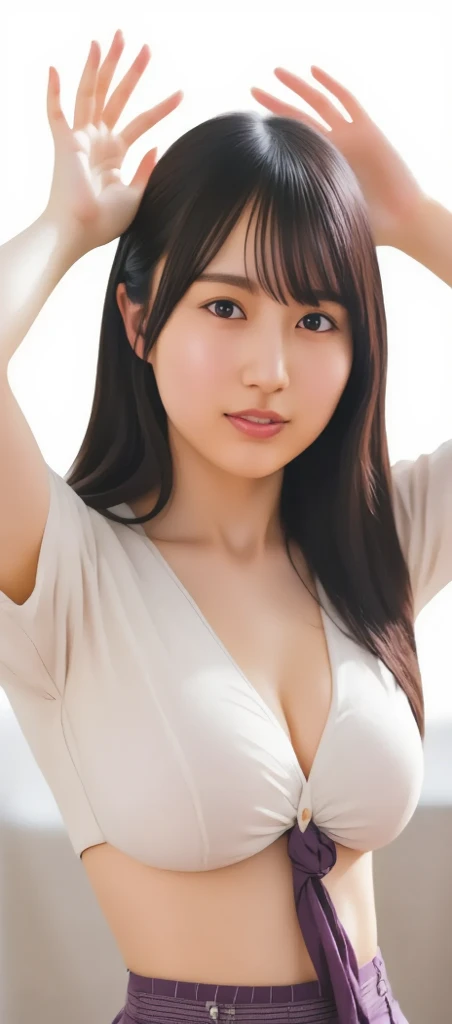 Browsing Caution,naked,(Lift your shirt, I lifted it myself:1.2), One girl,Front view,(美しいHigh resolution32k, Absurd art), Heavy chest, charm, Written boundary depth, (Perfect Anatomy:1.2), Accurate手足, Accentuate your cleavage, First Person View, (masterpiece:1.3), High resolution, Very detailed, Very detailedな CG Unity 8k 壁紙, Realistic, photo-Realistic, RAW Photos, Beautifully detailed face, Pale skin, Realistic glistening skin, Detailed cloth texture, Detailed hair texture, Perfect body, Beautiful Face, Accurate, Anatomically correct, Highly detailed face そして skin texture, Natural neck length, (Beautiful Hそしてs), (Fair skin:1.2), (Highest quality:1.4), 32K resolution, (Realistic:1.5), (Ultra-Realistic:1.5), High resolution32k UHD, (masterpiece:1.2)), (Improvement of quality:1.4), finely,(とてもBeautiful Faceのディテール), (Highest quality Realistic skin texture:1.4),Very detailed, Symmetrical eyes, (Big Breasts:1.4), (Wide Hips), Light shines in, Light and shadow are clear, Professional Cinema Lighting