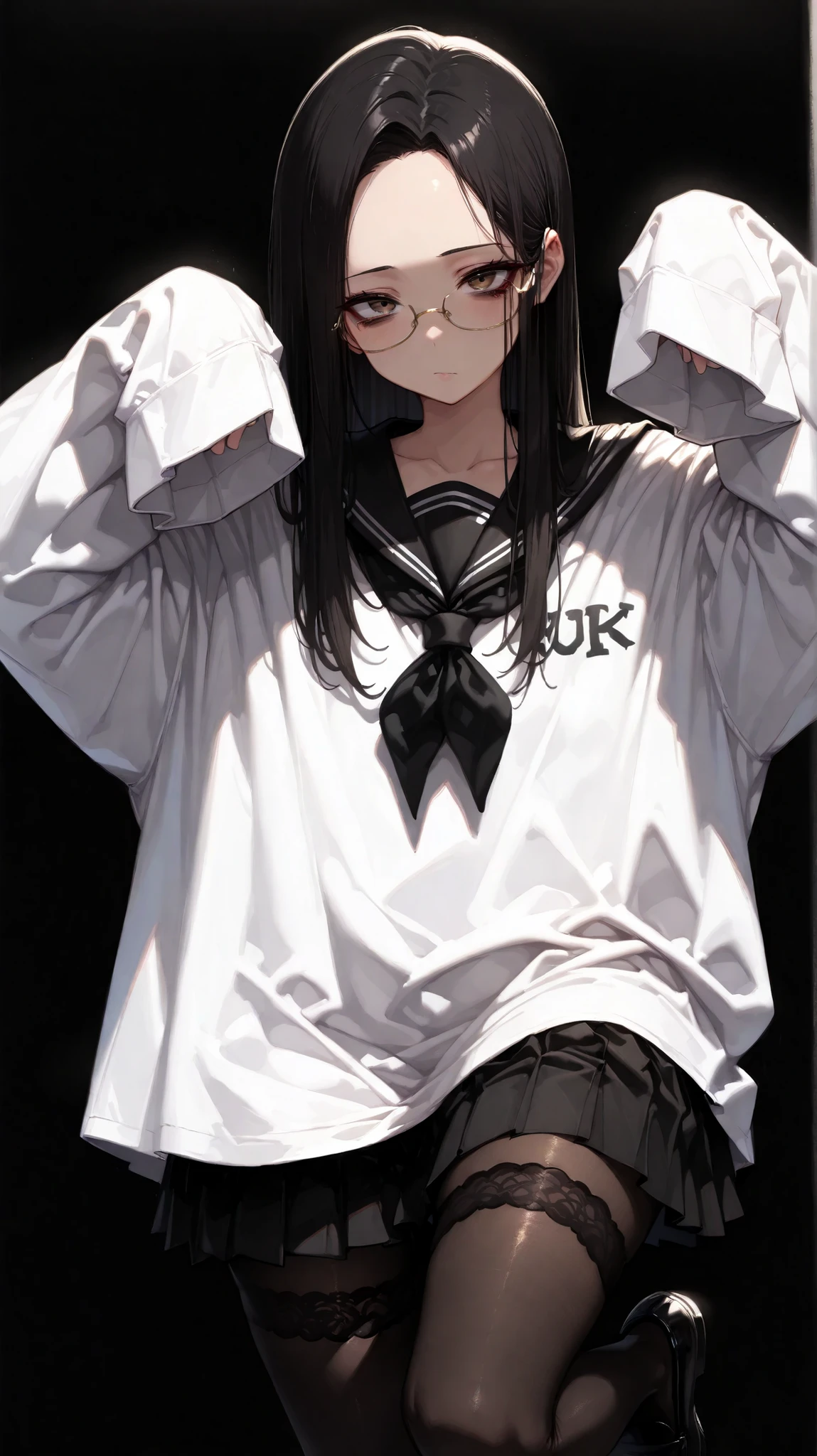 Anime cat girl with a black medical face mask wit cum on face porn