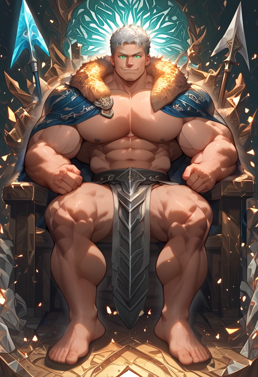 A bodybuilder from the 60's with a crown on his head --auto
