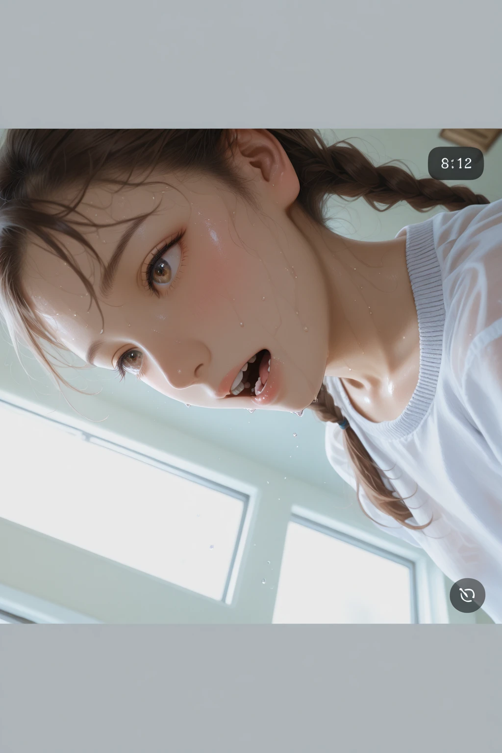 (best quality:1.4), (ultra highres:1.2), (photorealistic:1.4), (8k, RAW photo:1.2),(portrait shot:1.3), 1girl, Real human skin, high quality, ((pov deepthroat, pov blowjob, side deepthroat, side blowjob, creampie, cumshot, on knees, open mouth)), woman wearing bra, (((realistis penis))), (((dick))), (creampie in a penis), arms up.