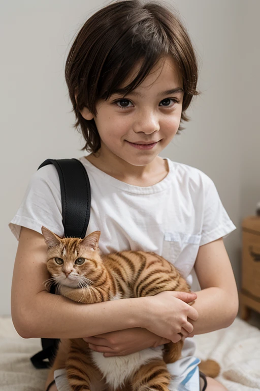 A angry boy sitting on world as a pet with him 